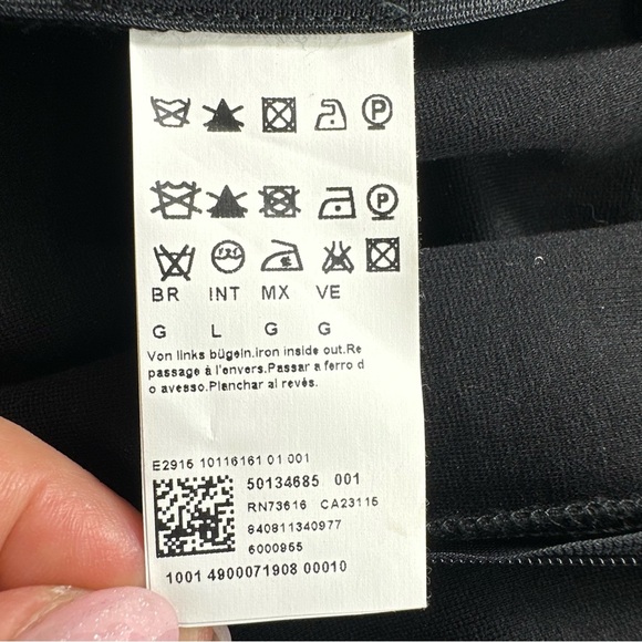 Hugo Boss Black Belted Dress Size Large Short Sleeve Scoop Neck Midi - Picture 6 of 10